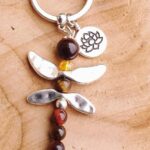 porte clé libellule œil de taureau-l'alveoledesmineraux