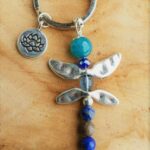 Porte clé libellule agate-L'alvéole des minéraux