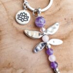 porte clé libellule améthyste - l'alvéole des minéraux