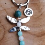 porte clé libellule amazonite-lalveoledesmineraux