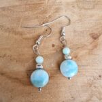 Boucles d'oreilles larimar - L'alvéole des minéraux