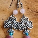 Boucles d'oreilles arbre de vie et lépidolite - L'alvéole des minéraux