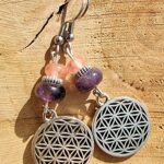 Boucles d'oreilles fleur de vie - l'alvéole des minéraux