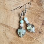 Boucles d'oreilles cœur fluorite - L'alvéole des minéraux
