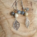 Boucles d'oreilles trio feuilles - l'alvéole des minéraux