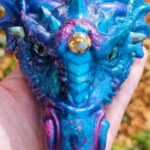 dragon atlante orgonite tete de dragon alveole des mineraux